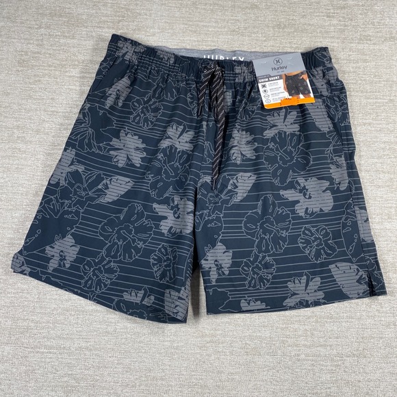 Hurley Other - Hurley Regular Fit Swim Short Mens XXL Black Floral 4-Way Stretch UPF 50+